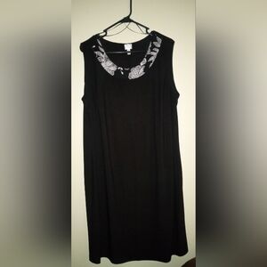 Dress Barn Black Dress with White Floral Accents